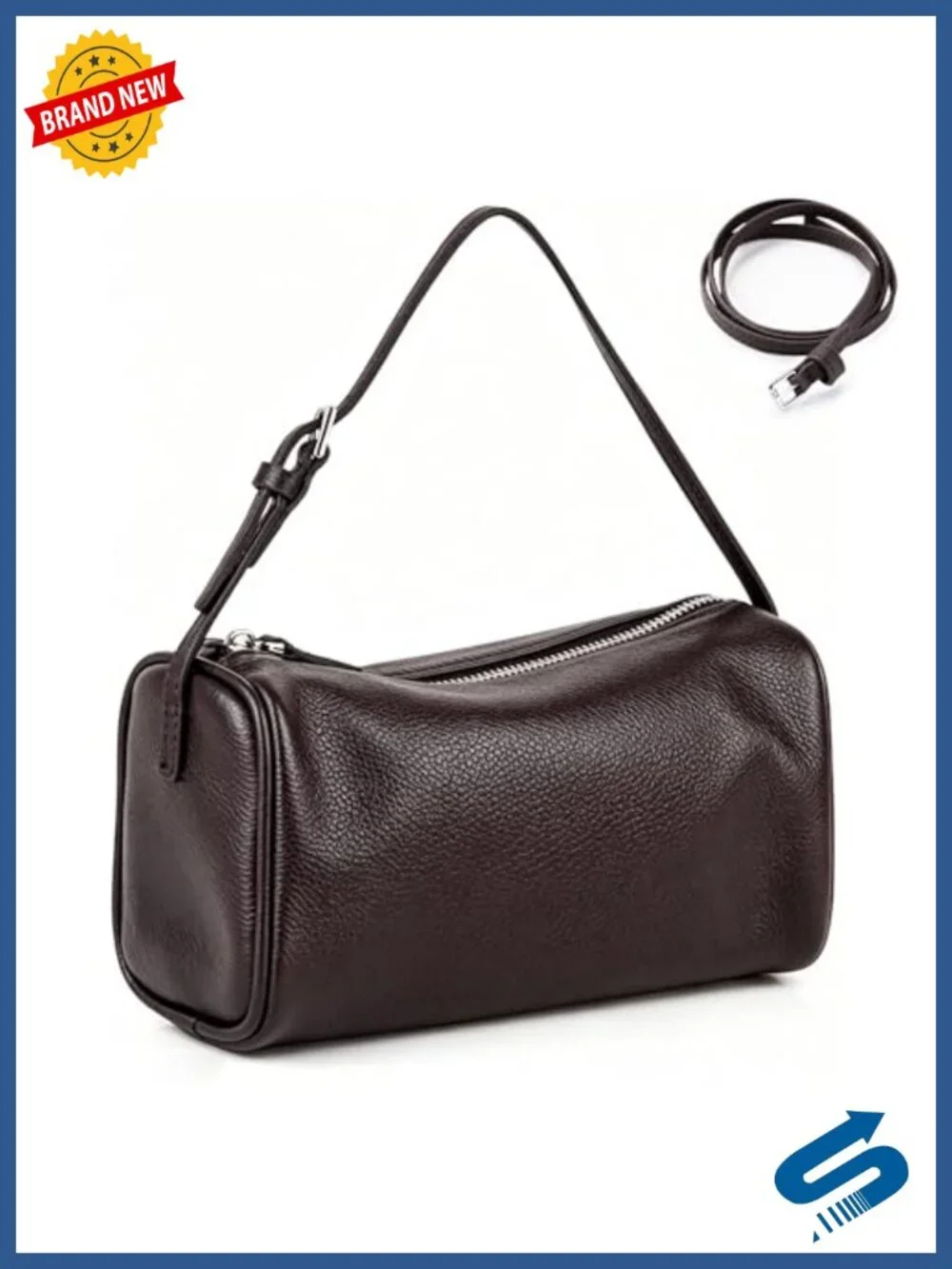 Genuine Leather Crossbody Bag with Adjustable Strap Hobo Handbag